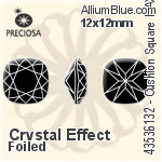 Preciosa MC Square 132 Fancy Stone (435 36 132) 12x12mm - Crystal Effect With Dura™ Foiling
