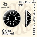 Preciosa MC Chaton Rose VIVA12 Flat-Back Stone (438 11 612) SS8 - Color With Silver Foiling