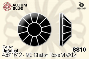 Preciosa MC Chaton Rose VIVA12 Flat-Back Stone (438 11 612) SS10 - Color Unfoiled - Click Image to Close
