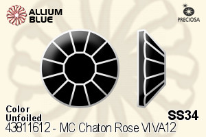 Preciosa MC Chaton Rose VIVA12 Flat-Back Stone (438 11 612) SS34 - Color Unfoiled