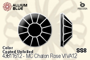 寶仕奧莎 機切尖底石 玫瑰 VIVA12 平底石 (438 11 612) SS8 - 顏色（塗層） 無水銀底