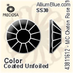 Preciosa MC Chaton Rose VIVA12 Flat-Back Stone (438 11 612) SS30 - Colour (Coated) With Silver Foiling