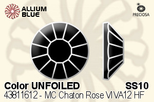 Preciosa MC Chaton Rose VIVA12 Flat-Back Hot-Fix Stone (438 11 612) SS10 - Color UNFOILED
