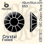 Preciosa MC Chaton Rose VIVA12 Flat-Back Stone (438 11 612) SS40 - Colour (Coated) With Silver Foiling