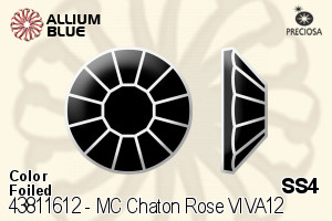 Preciosa プレシオサ MC マシーンカットチャトン Rose VIVA12 ラインストーン (438 11 612) SS4 - カラー 裏面Dura™フォイル - ウインドウを閉じる