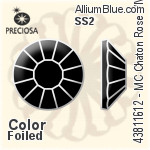 Preciosa MC Chaton Rose VIVA12 Flat-Back Stone (438 11 612) SS16 - Colour (Uncoated) With Silver Foiling