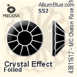 Swarovski Rose Flat Back No-Hotfix (2000) SS3 - Clear Crystal With Platinum Foiling