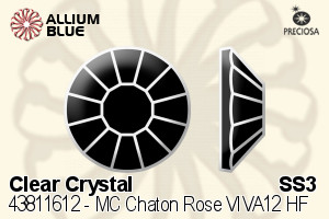 Preciosa MC Chaton Rose VIVA12 Flat-Back Hot-Fix Stone (438 11 612) SS3 - Clear Crystal - Click Image to Close