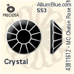 Preciosa MC Chaton Rose VIVA12 Flat-Back Hot-Fix Stone (438 11 612) SS40 - Colour (Uncoated)