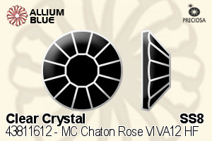 Preciosa MC Chaton Rose VIVA12 Flat-Back Hot-Fix Stone (438 11 612) SS8 - Clear Crystal - Click Image to Close