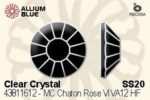 Preciosa MC Chaton Rose VIVA12 Flat-Back Hot-Fix Stone (438 11 612) SS20 - Clear Crystal - Click Image to Close