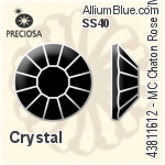 Preciosa MC Chaton Rose VIVA12 Flat-Back Hot-Fix Stone (438 11 612) SS40 - Crystal Effect