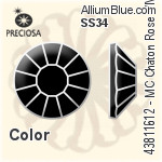 Preciosa MC Chaton Rose VIVA12 Flat-Back Hot-Fix Stone (438 11 612) SS34 - Colour (Uncoated)