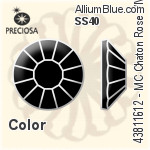 Preciosa MC Chaton Rose VIVA12 Flat-Back Hot-Fix Stone (438 11 612) SS40 - Colour (Coated)