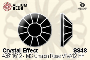 Preciosa MC Chaton Rose VIVA12 Flat-Back Hot-Fix Stone (438 11 612) SS48 - Crystal (Coated) - Haga Click en la Imagen para Cerrar