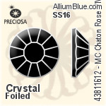 PREMIUM Round Rose Flat Back (PM2000) SS6 - Clear Crystal With Foiling