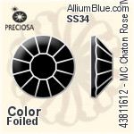 Preciosa MC Chaton Rose VIVA12 Flat-Back Stone (438 11 612) SS34 - Color With Silver Foiling