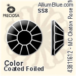 Preciosa MC Chaton Rose VIVA12 Flat-Back Stone (438 11 612) SS8 - Colour (Coated) With Silver Foiling
