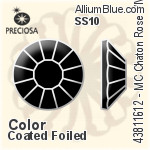 Preciosa MC Chaton Rose VIVA12 Flat-Back Stone (438 11 612) SS10 - Colour (Coated) With Silver Foiling