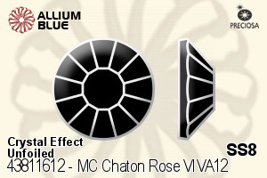 Preciosa MC Chaton Rose VIVA12 Flat-Back Stone (438 11 612) SS8 - Crystal Effect Unfoiled - Click Image to Close