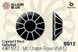 Preciosa MC Chaton Rose VIVA12 Flat-Back Stone (438 11 612) SS12 - Crystal Effect Unfoiled