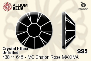 Preciosa MC Chaton Rose MAXIMA Flat-Back Stone (438 11 615) SS5 - Crystal Effect Unfoiled