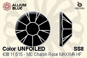 Preciosa MC Chaton Rose MAXIMA Flat-Back Hot-Fix Stone (438 11 615) SS8 - Color UNFOILED