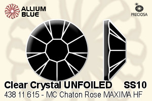 Preciosa MC Chaton Rose MAXIMA Flat-Back Hot-Fix Stone (438 11 615) SS10 - Clear Crystal UNFOILED