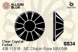 Preciosa MC Chaton Rose MAXIMA Flat-Back Stone (438 11 618) SS34 - Clear Crystal With Dura™ Foiling - Haga Click en la Imagen para Cerrar
