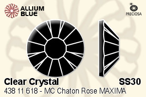 Preciosa プレシオサ MC マシーンカットチャトン Rose MAXIMA マキシマ Flat-Back Hot-Fix Stone (438 11 618) SS30 - クリスタル