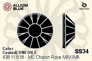Preciosa MC Chaton Rose MAXIMA Flat-Back Hot-Fix Stone (438 11 618) SS34 - Color (Coated) UNFOILED - Haga Click en la Imagen para Cerrar