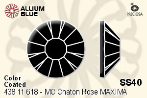 Preciosa MC Chaton Rose MAXIMA Flat-Back Hot-Fix Stone (438 11 618) SS40 - Color (Coated) - Click Image to Close