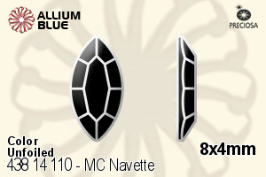 Preciosa MC Navette Flat-Back Stone (438 14 110) 8x4mm - Color Unfoiled