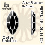 寶仕奧莎 機切馬眼形 平底石 (438 14 110) 4x2mm - 透明白色 DURA™耐用金屬箔底