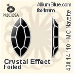 Preciosa MC Navette Flat-Back Stone (438 14 110) 8x4mm - Color (Coated) Unfoiled