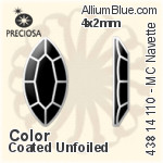 Preciosa MC Navette Flat-Back Stone (438 14 110) 8x4mm - Clear Crystal With Dura™ Foiling