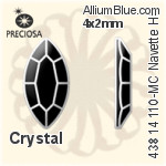 Preciosa MC Navette Flat-Back Hot-Fix Stone (438 14 110) 8x4mm - Color (Coated)