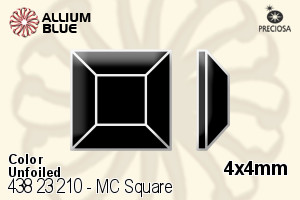 寶仕奧莎 機切正方形 平底石 (438 23 210) 4x4mm - 顏色 無水銀底 - 關閉視窗 >> 可點擊圖片