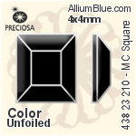 Preciosa MC Square Flat-Back Stone (438 23 210) 4x4mm - Color Unfoiled