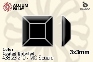 Preciosa MC Square Flat-Back Stone (438 23 210) 3x3mm - Color (Coated) Unfoiled - Click Image to Close