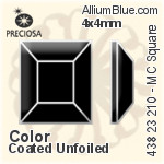 寶仕奧莎 機切正方形 平底石 (438 23 210) 3x3mm - 白色（鍍膜） DURA™耐用金屬箔底