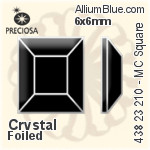 Preciosa MC Square Flat-Back Stone (438 23 210) 6x6mm - Clear Crystal With Dura™ Foiling