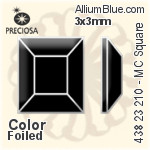 宝仕奥莎 机切正方形 平底石 (438 23 210) 3x3mm - 白色（镀膜） DURA™耐用金屬箔底