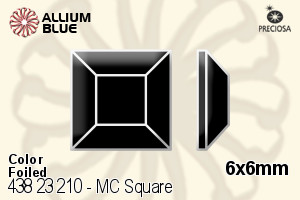 Preciosa プレシオサ MC マシーンカットSquare ラインストーン (438 23 210) 6x6mm - カラー 裏面Dura™フォイル