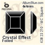 寶仕奧莎 機切正方形 平底石 (438 23 210) 4x4mm - 白色（鍍膜） DURA™耐用金屬箔底