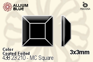 宝仕奥莎 机切正方形 平底石 (438 23 210) 3x3mm - 颜色（涂层） DURA™耐用金屬箔底 - 关闭视窗 >> 可点击图片