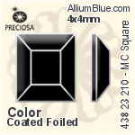 寶仕奧莎 機切正方形 平底石 (438 23 210) 4x4mm - 顏色 DURA™耐用金屬箔底