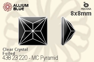 Preciosa MC Pyramid Flat-Back Stone (438 23 220) 8x8mm - Clear Crystal With Dura™ Foiling