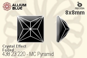 寶仕奧莎 機切Pyramid 平底石 (438 23 220) 8x8mm - 白色（鍍膜） DURA™耐用金屬箔底