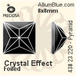 Preciosa MC Pyramid Flat-Back Stone (438 23 220) 8x8mm - Color Unfoiled